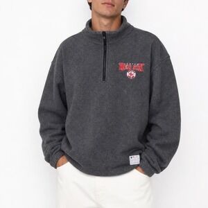Harvard Square Boston Red Sox Quarter Zip Fleece Pullover Gray Mens XL